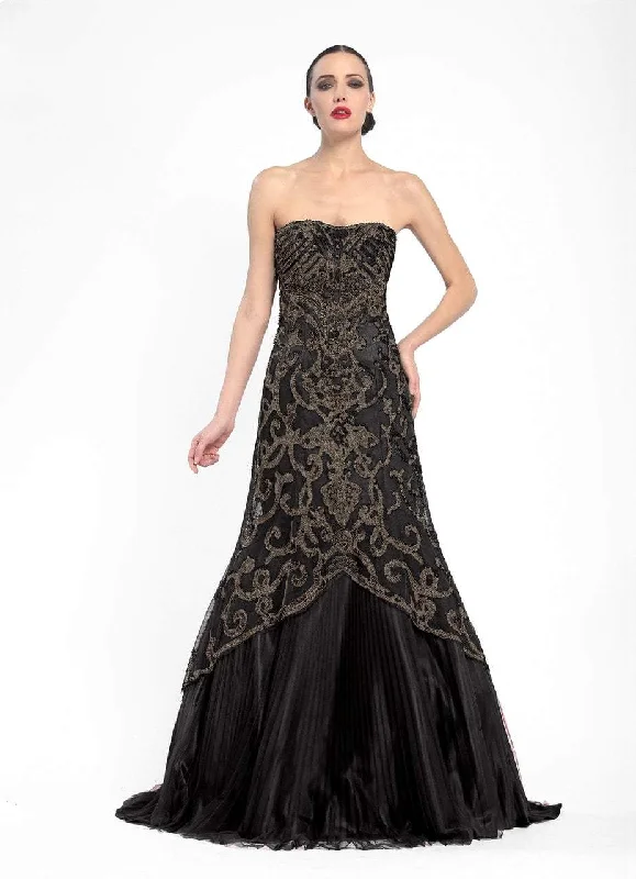 Sue Wong - N5360SC Strapless Sweetheart Embroidered Trumpet Dress