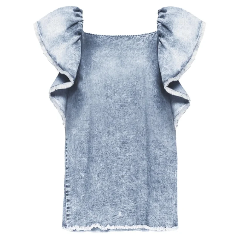 RUFFLE DENIM DRESS