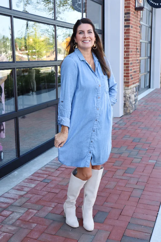 Ditsy Denim Dress