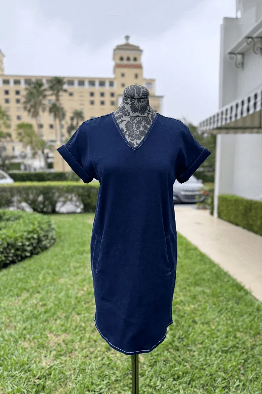 Peace of Cloth Denim V-Neck Dress