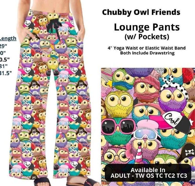 Cute Owl Dress Up Costume Friends Lounge Pant Pants