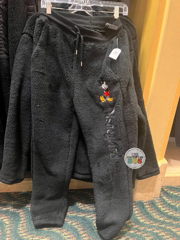 DLR/WDW - Classic Mickey Black Sherpa Pants (Adult)