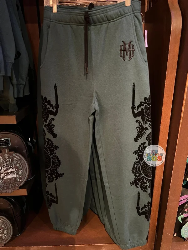 DLR/WDW - Haunted Mansion - Gargoyle Candle Holders Dark Green Sweatpants (Adult)