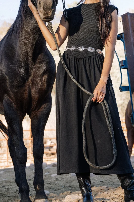 Carrie Cap Sleeve Sweater Dress in Black