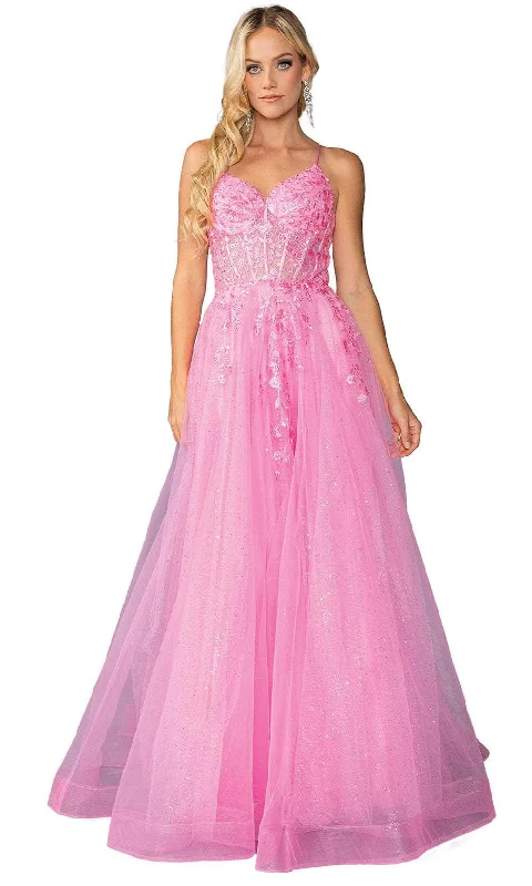 Dancing Queen 4421 - Glitter Lace-Up Ballgown