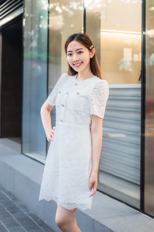 Everly White Lace Dress