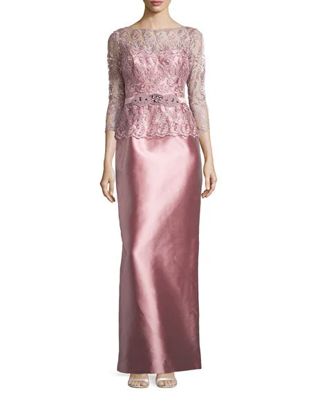 Teri Jon Ricki Freeman Teri Jon Lace & Satin Gown