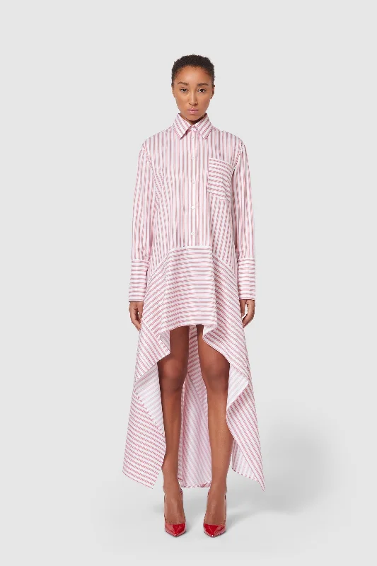 ASYMMETRICAL VOLANT SHIRT DRESS