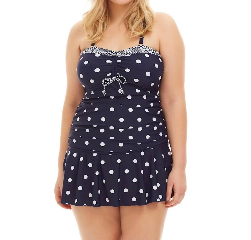 Plus Size Daphne Swim Dress In Afm Navy