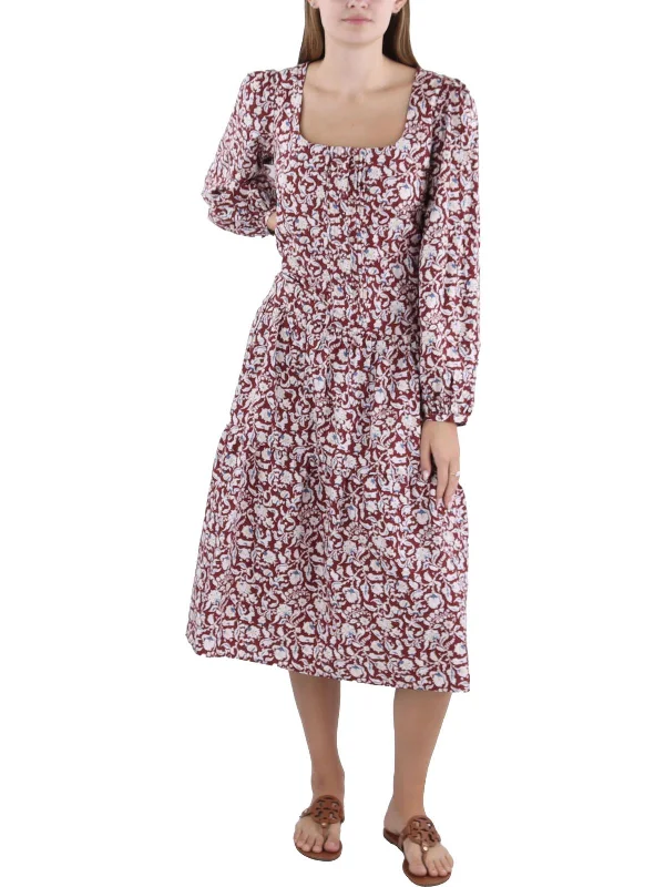 Womens Pintuck Long Shirtdress