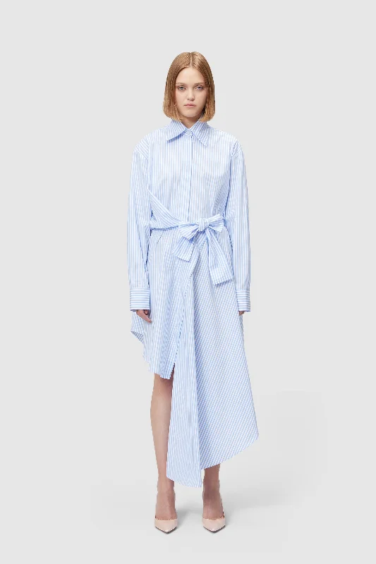 ASYMMETRICAL WRAP SHIRT DRESS