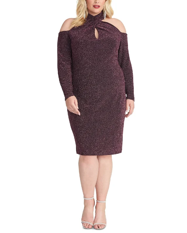 Rachel Rachel Roy Women's Trendy Plus Size Sparkle-Knit Halter Dress Purple Size 14 | Purple